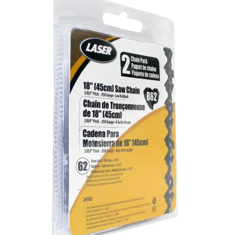 Laser 24162 Pack of 2 18" 3/8" LP .050" 62 DL Low Profile Chainsaw Chain Loops - Explore Premium Parts & Accessories for All Motor Vehicle Models< Laser Aftermarket Parts