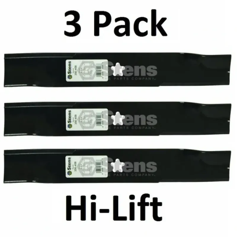 Store 3 Pack Stens 350-458 Hi-Lift Blade for Husqvarna Dixon Yazoo 539113425 - Explore Premium Parts & Accessories for All Motor Vehicle Models Stens Parts & Accessories
