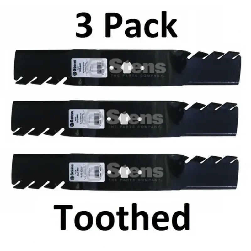 Best Sale 3 Pack Stens 302-448 Toothed Blade for Toro 112-0931 98024 54" GT2300 - Explore Premium Parts & Accessories for All Motor Vehicle Models Stens Parts & Accessories